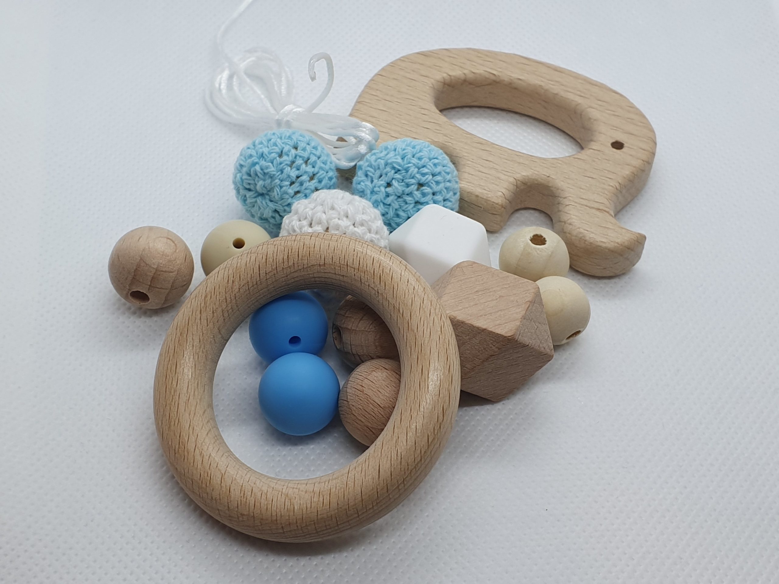 Maak je eigen – Wood & Fun baby DIY – zelf bijtring maken - Set 1 olifant
