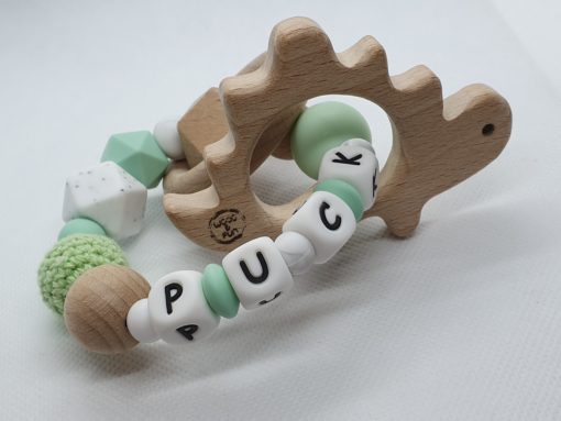 Bijtring met naam-Bijtring naam-design "Puck"-Wood & Fun